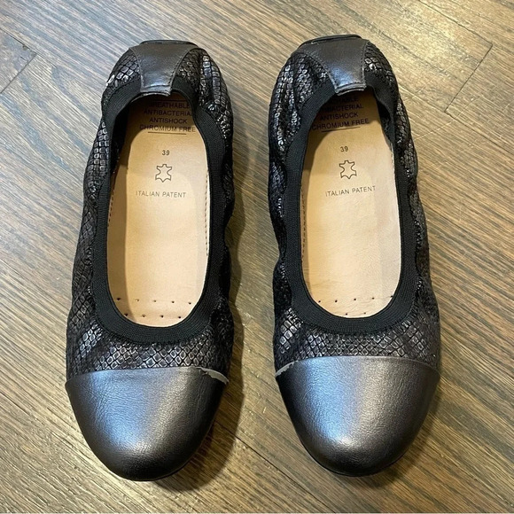 Geox Respira Piuma Ballet Flats Snakeskin Leather EU 39 US 6 - Picture 2 of 10